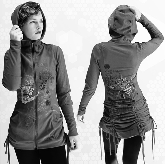 Inkspoon Bamboo Black Bustle Hoodie, Long Sleeves, adjustable drawstrings, XXL - Picture 8 of 8